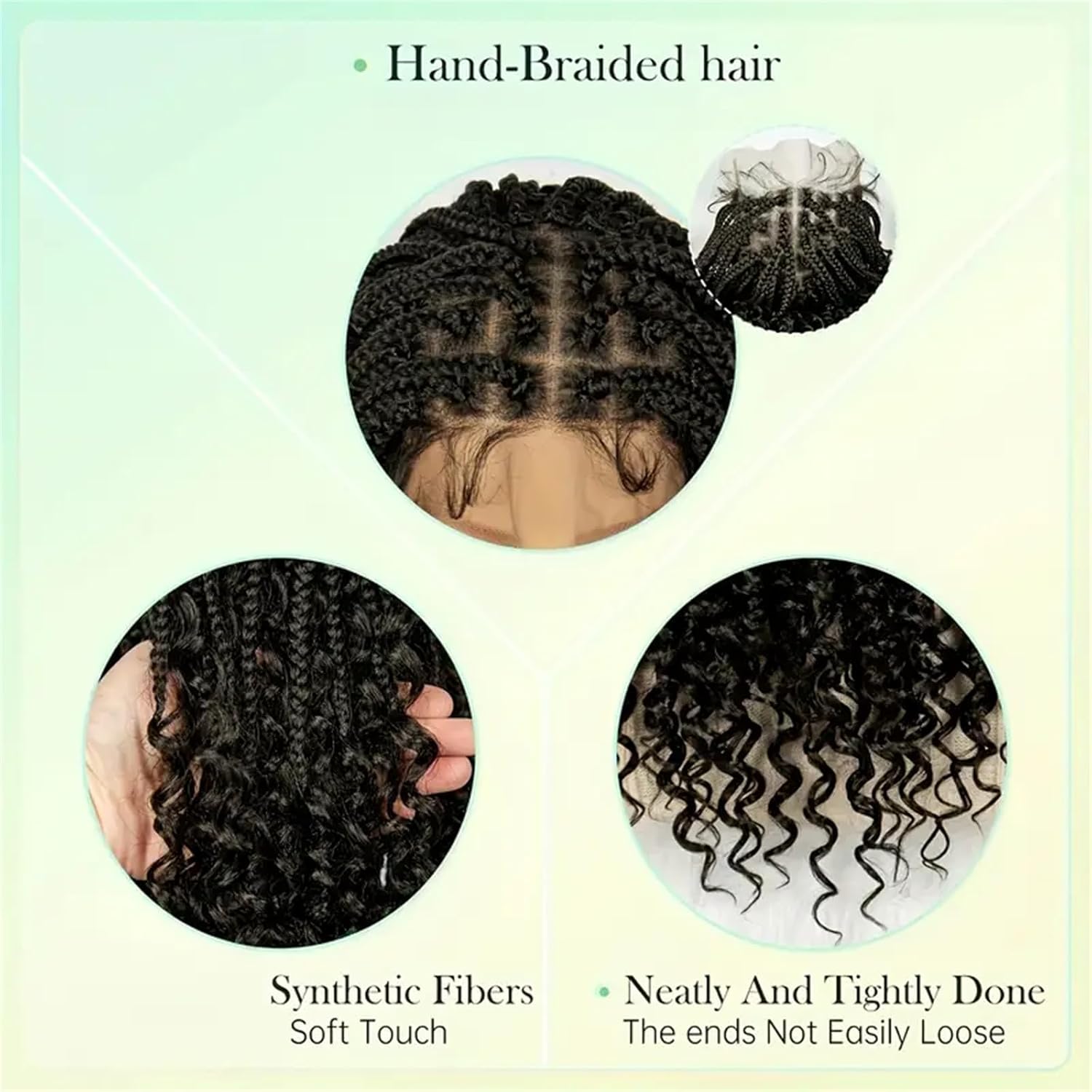 باروكة شعر صناعية مجدولة بدون  - مراجعة Synthetic Braided Wigs For Black Women وسعره