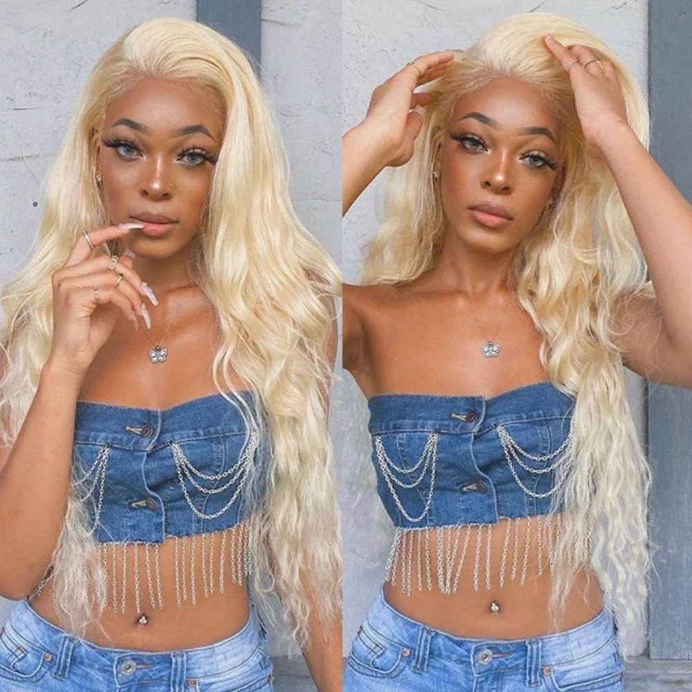 باروكة شعر بشري أشقر بخصلات 36 - مراجعة 613 Blonde Body Wave Lace Front Wig وسعره